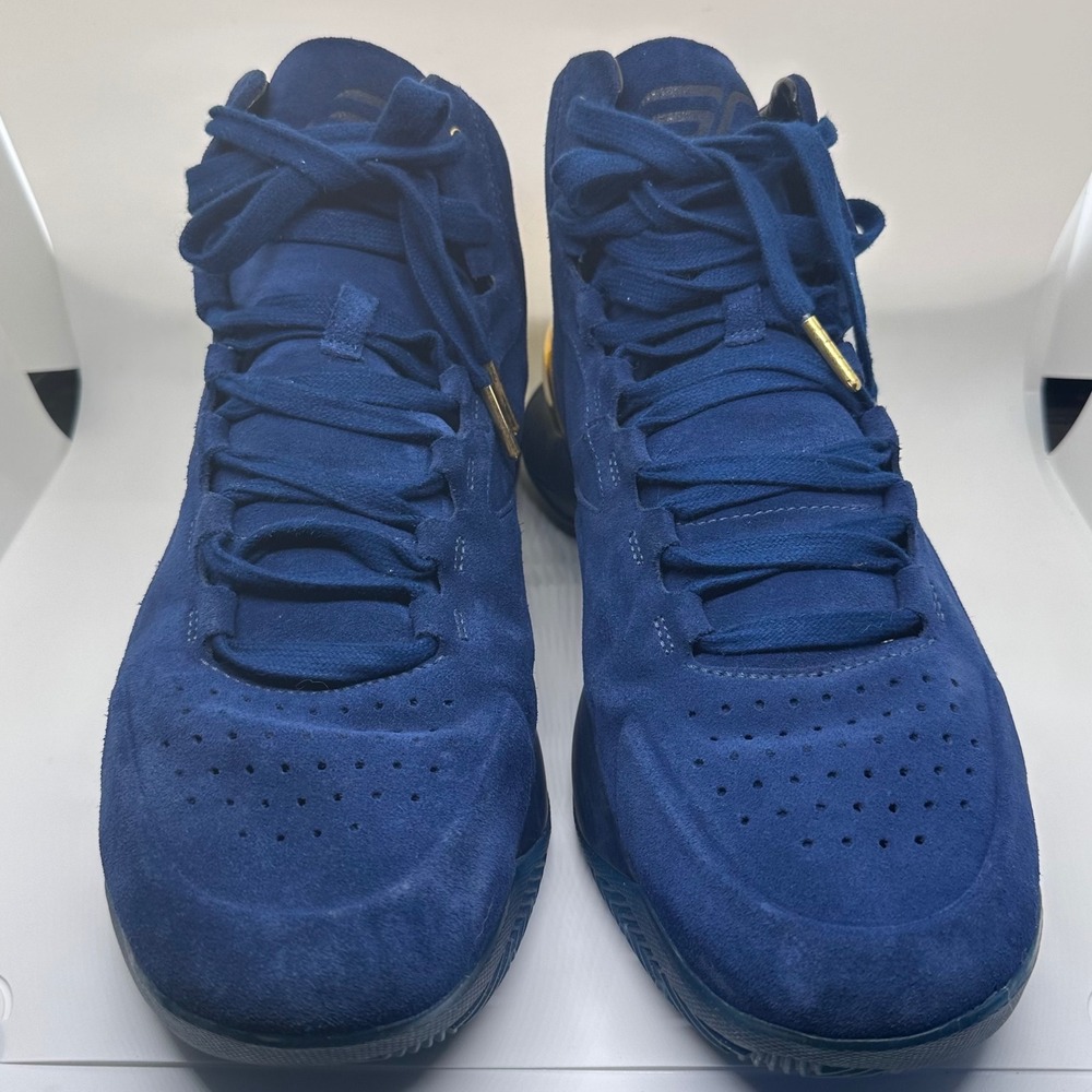 Men's Navy Suede Athletic Sneakers - Stylish Comfort